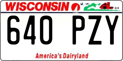 WI license plate 640PZY