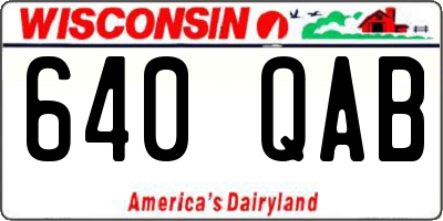 WI license plate 640QAB