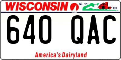 WI license plate 640QAC