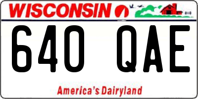 WI license plate 640QAE