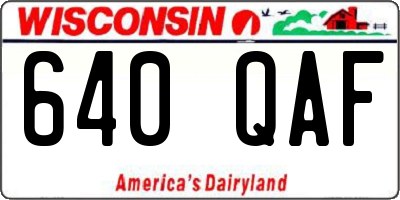 WI license plate 640QAF
