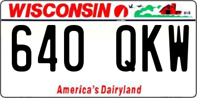 WI license plate 640QKW