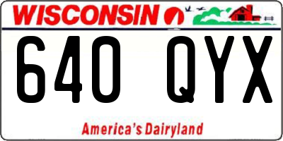 WI license plate 640QYX