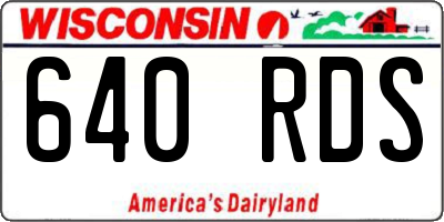 WI license plate 640RDS