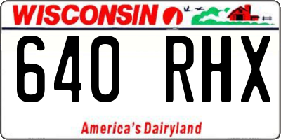 WI license plate 640RHX