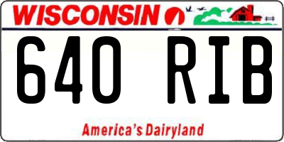 WI license plate 640RIB