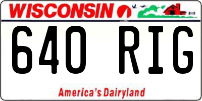 WI license plate 640RIG