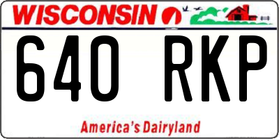 WI license plate 640RKP