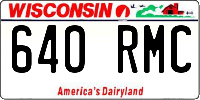 WI license plate 640RMC