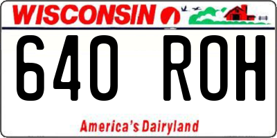 WI license plate 640ROH