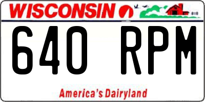 WI license plate 640RPM