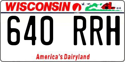WI license plate 640RRH