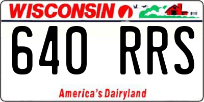 WI license plate 640RRS