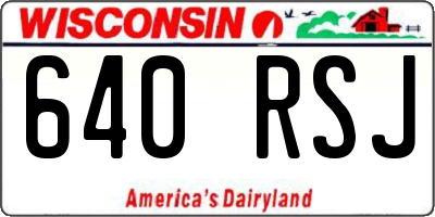 WI license plate 640RSJ