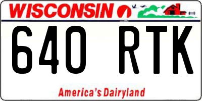 WI license plate 640RTK