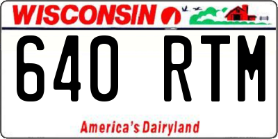 WI license plate 640RTM