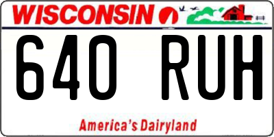 WI license plate 640RUH