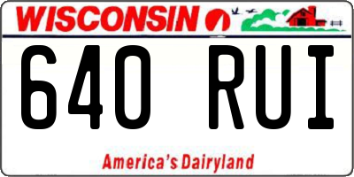 WI license plate 640RUI