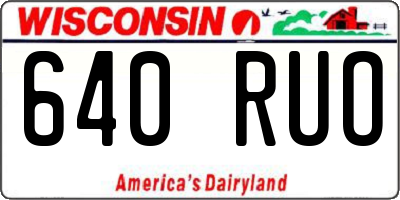 WI license plate 640RUO