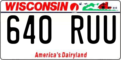 WI license plate 640RUU