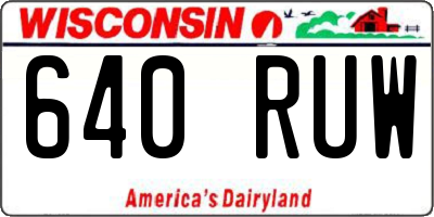 WI license plate 640RUW