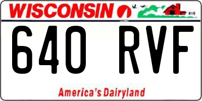 WI license plate 640RVF
