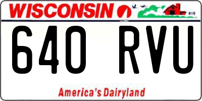 WI license plate 640RVU