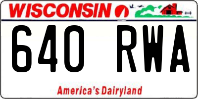 WI license plate 640RWA