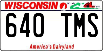 WI license plate 640TMS