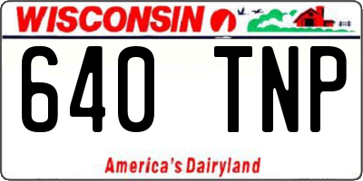 WI license plate 640TNP