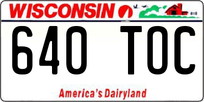 WI license plate 640TOC