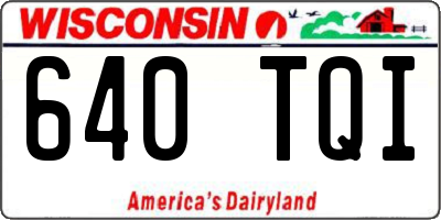 WI license plate 640TQI