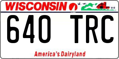 WI license plate 640TRC