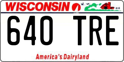 WI license plate 640TRE
