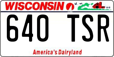 WI license plate 640TSR
