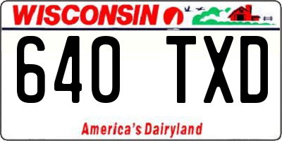 WI license plate 640TXD