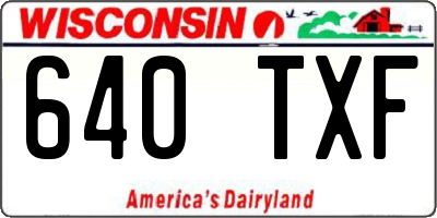 WI license plate 640TXF