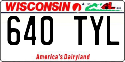 WI license plate 640TYL