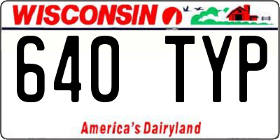 WI license plate 640TYP