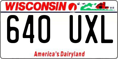 WI license plate 640UXL