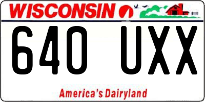 WI license plate 640UXX