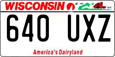 WI license plate 640UXZ