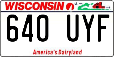 WI license plate 640UYF