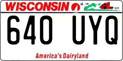 WI license plate 640UYQ