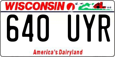 WI license plate 640UYR