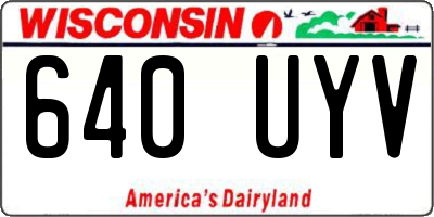 WI license plate 640UYV