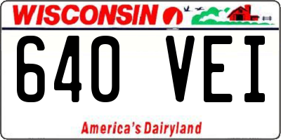 WI license plate 640VEI