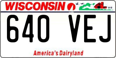 WI license plate 640VEJ