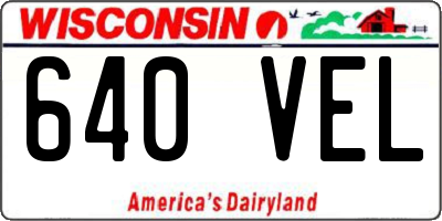 WI license plate 640VEL