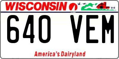 WI license plate 640VEM
